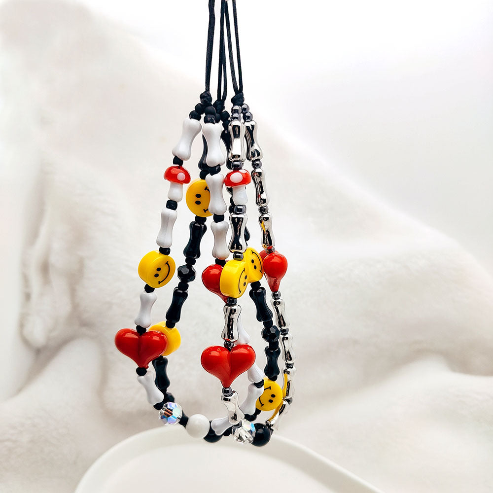 Wholesale Smiley Face Mobile Phone  Funny Bone Wristband Mobile Phone Chain